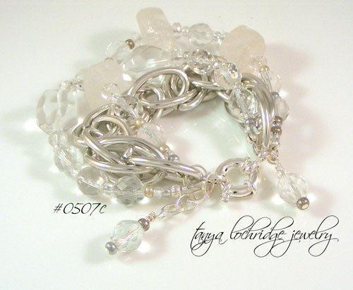 Crystal Quartz Rough & Polished Gemstone Bracelet #0507