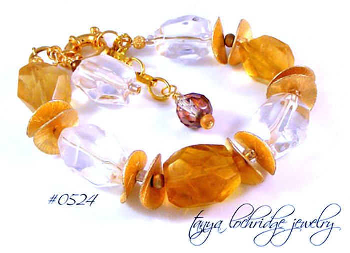 Yellow Calcite & Crystal Quartz Bracelet #0524