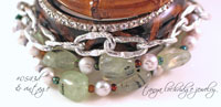 Prehnite & Pearl Gemstone Three-Strand Bracelet