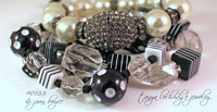 Black & White Resin Bead & Crystal Quartz Bracelet