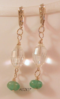 Amazonite & Swarovski Crystal Sterling Earrings