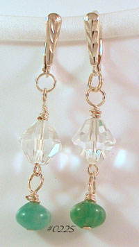 Amazonite & Swarovski Crystal Earrings