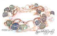 Fluorite Gemstone & Pearl Bracelet #0250