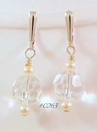 Ivory Pearl & Crystal Drop Earrings