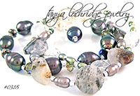 Pyrite Quartz Gemstone & Baroque Pearl Bracelet #0318