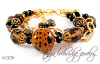 Kazuri Bead Leopard Bracelet #0326