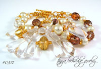"Pop the Bubbly" Crystal Quartz Gemstone Gold Vermeil Bracelet