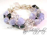 Blue Chalcedony & Eagle Eye Agate Gemstone Bracelet #0379