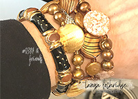 Brown-Black Mother of Pearl, Freshwater Pearl & Gold Vermeil Bracelet #0389