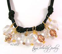 Knotted Charm Collector's Czech Glass Cord Necklace