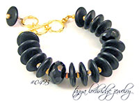 Onyx Gemstone & Gold Vermeil Bracelet #0493