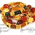 Carnelian Gemstone & Gold Vermeil Bracelet #0494