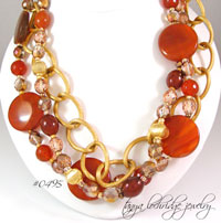 Carnelian Gemstone & Gold Vermeil Necklace