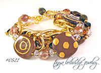 Kazuri Bead Coco Confection 3-Strand Bracelet #0511