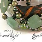 Green Aventurine, Prehnite Gemstone & Freshwater Pearl Bracelet #0513