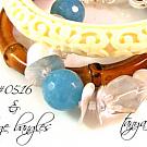 Angelite & Crystal Quartz Gemstone Bracelet #0516