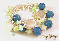 Angelite & Silver Leaf Five Strand Bracelet #0517