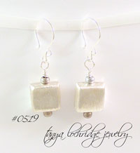 Sterling Silver Puffed Square Drop Earrings