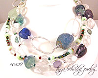 Fluorite & Crystal Quartz Gemstone Necklace