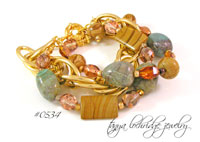 Chrysocolla & Rainbow Hickoryite Bead Bracelet #0534
