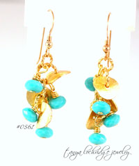 Florentine Gold Vermeil & Turquoise Czech Glass Drop Earrings