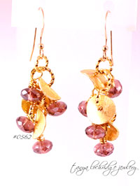 Florentine Gold Vermeil & Amethyst Czech Glass Drop Earrings